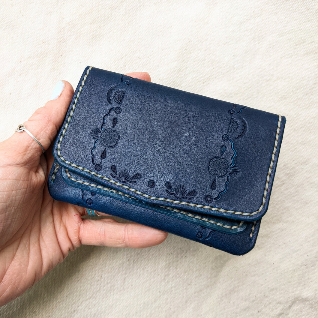 Blue Stamped Wallet