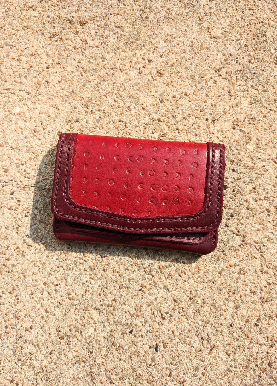 Red & Oxblood Lunar Phase Leather Wallet