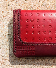 Load image into Gallery viewer, Red &amp; Oxblood Lunar Phase Leather Wallet
