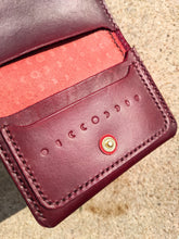 Load image into Gallery viewer, Red &amp; Oxblood Lunar Phase Leather Wallet
